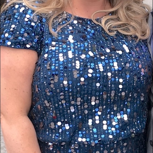 Adrianna Papell Dresses & Skirts - Blue sequin dress. Only worn once. No sequins missing.